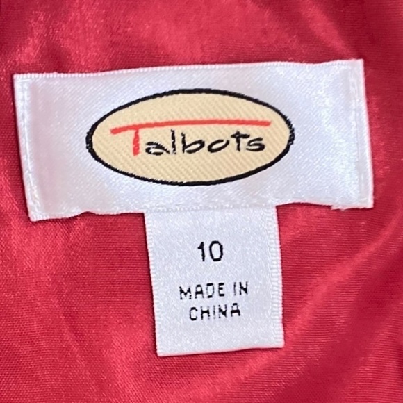 Talbots lined sleeveless side ruched scoop back dress cranberry size 10 - Picture 9 of 10